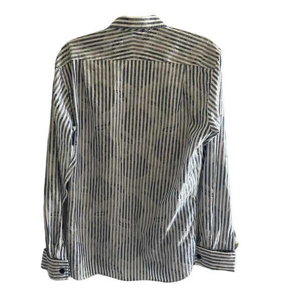 Ted Baker London Blue Stripe Archive Button Up Shirt Long Sleeve Men’s Size 16 - Picture 4 of 6